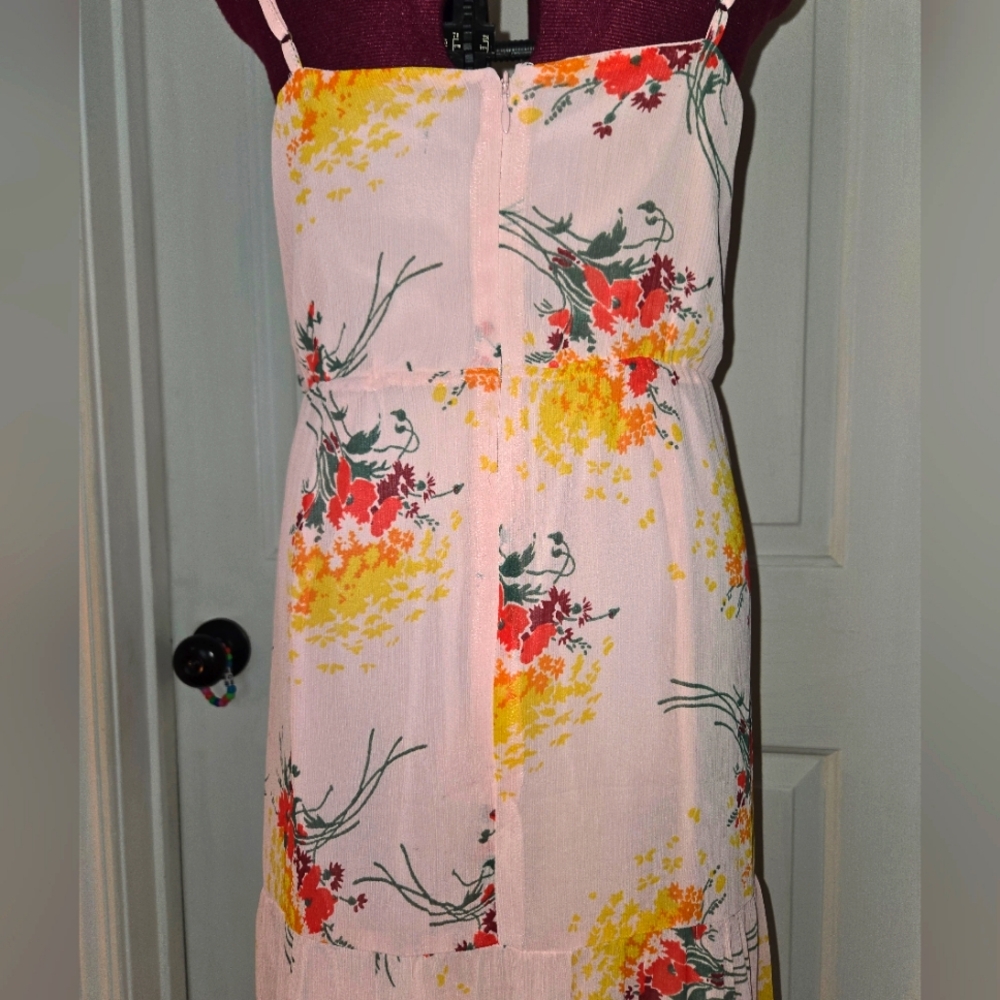 J. Crew Mercantile Pink Floral Strappy Tiered Maxi Dress Size 6 - Picture 5 of 9
